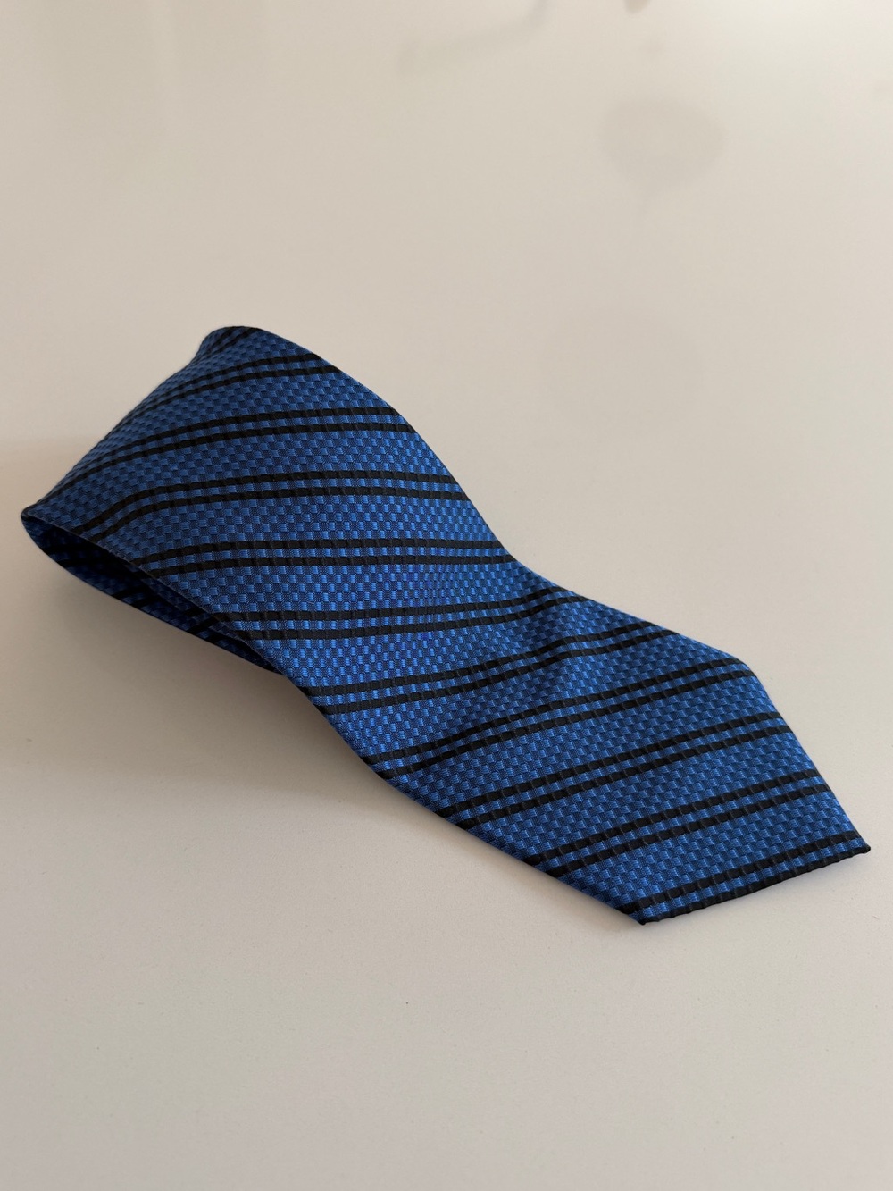 CHRISTIAN DIOR Monsieur Tie 100% Silk Diagonal Stripe Classic Business Tall